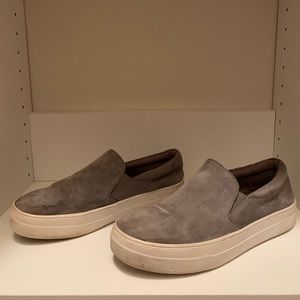 Gray Steve Madden casual slide on sneakers